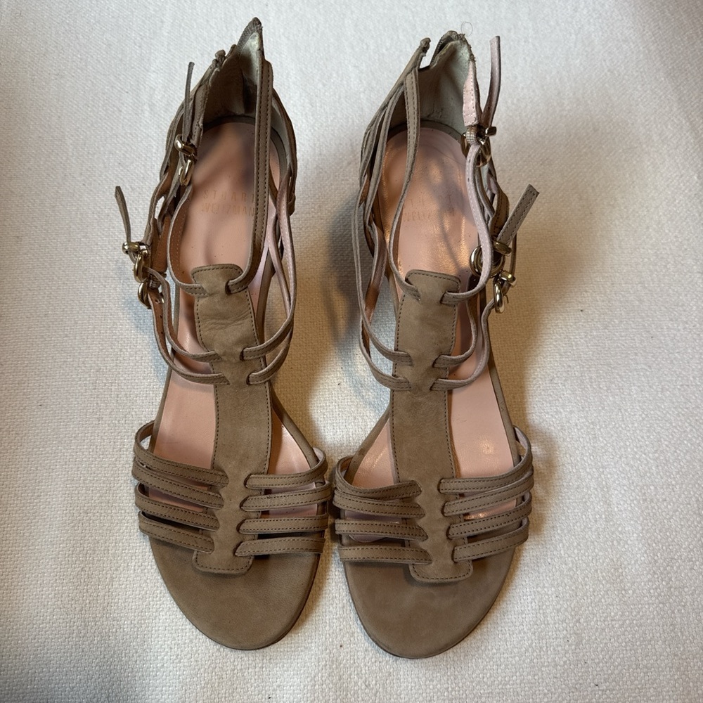 Stuart Weitzman Gladiator kitten heels